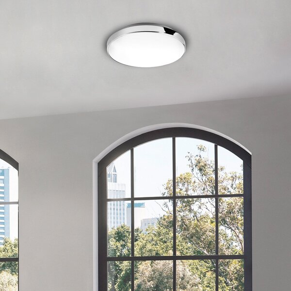 Briloner Plafonieră cu LED Malbona, cadru cromat, Ø 28,5 cm, Metalic, Baie, Metal, Modern