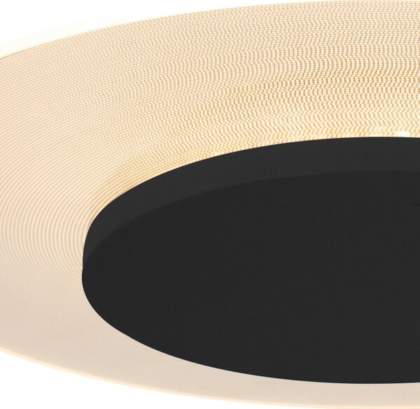Steinhauer Plafonieră cu LED Lido, negru, Ø 28cm, reglabil, Negru, Camera de zi / sufragerie, Metal, Modern