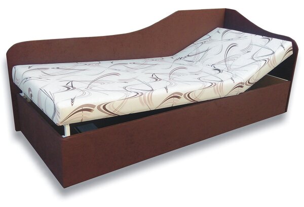 Pat de o persoană (canapea) 90 cm Abigail (Sand 10 + maro închis 40) (D). 793065