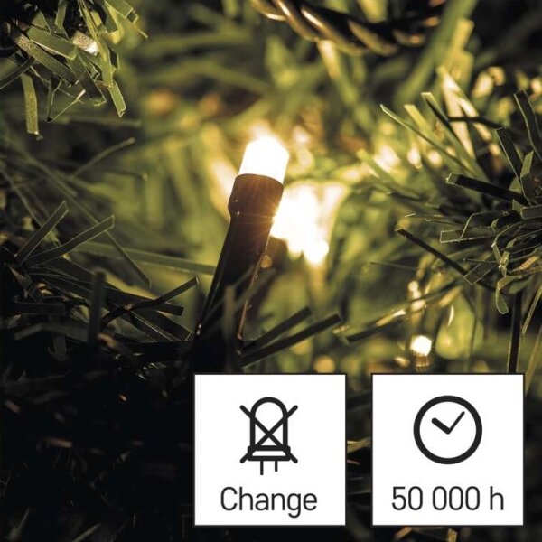 Ghirlandă LED de exterior 80xLED/3xAA, 6,1 m, IP44, alb cald