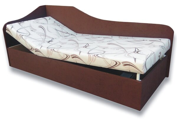 Pat de o persoană (canapea) 80 cm Abigail (Sand 10 + maro închis 40) (S). 793054