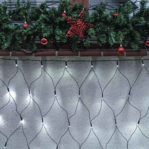 Instalație LED de Crăciun de exterior 160xLED/2x1,5m IP44 alb rece