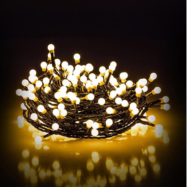Retlux - Ghirlandă LED de exterior, 100 LED, 8 moduri, 15 m, IP44, alb cald