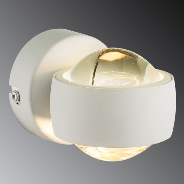 Globo Aplică de perete LED Randi pe alb, Alb, Camera de zi / sufragerie, Metal, Modern
