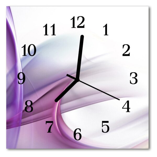 Ceas de perete din sticla pătrat Abstract Abstract Art Purple