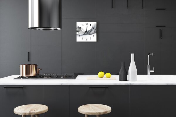 Ceas de perete din sticla pătrat Abstract Abstract Art Gray