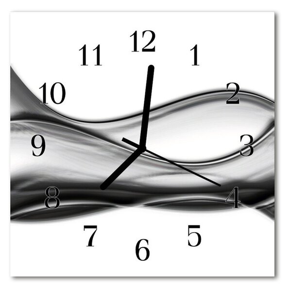 Ceas de perete din sticla pătrat Abstract Art Gray