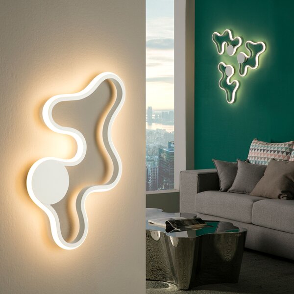 Schuller Valencia Aplică de perete LED Marea, Alb, Camera de zi / sufragerie, Metal, Modern