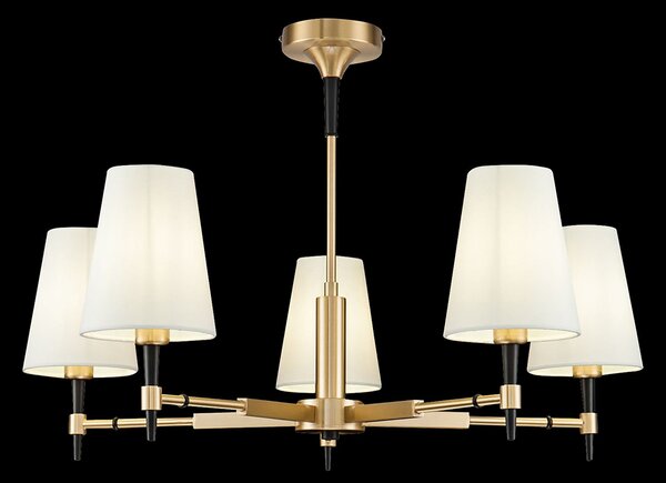 Maytoni Zaragoza candelabru 5 becuri abajur textil, reglabil, Auriu / Alamă, Camera de zi / sufragerie, Metal, Modern