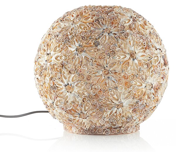 Holländer Lampă de masă decorativă SFERĂ SCOICI, 30 cm, Bej, Camera de zi / sufragerie, Plastic, Modern