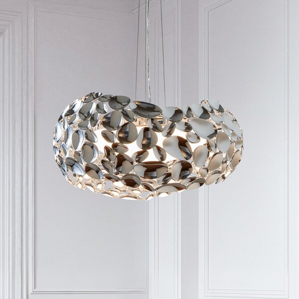 Schuller Valencia Lampă suspendată LED Narisa Ø 46 cm crom, Metalic, Camera de zi / sufragerie, Metal, Design
