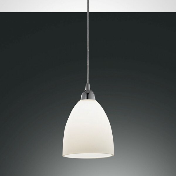 Fabas Luce Lampă suspendată sticlă PROVENZA 20 cm alb, reglabil, Alb, Camera de zi / sufragerie, Sticlă, Modern