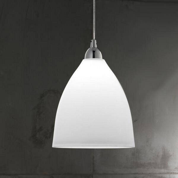 Fabas Luce Lampă suspendată sticlă PROVENZA 20 cm alb, reglabil, Alb, Camera de zi / sufragerie, Sticlă, Modern