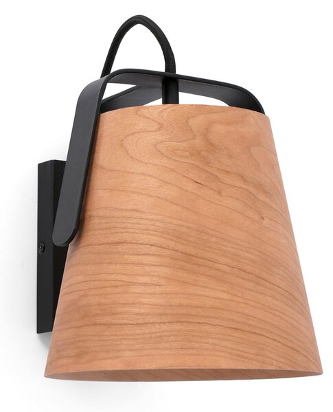 FARO BARCELONA Aplică de perete Stood cu abajur lemn cireș, reglabil, Lemn, Camera de zi / sufragerie, Lemn, Modern