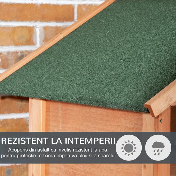 PawHut Colivie pentru Păsări cu 3 Deschideri cu Blocare, 4 Stinghii și Tavă Detașabilă, 80.5x57x153 cm, Portocaliu | Aosom Romania