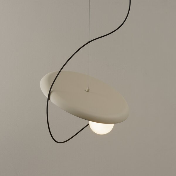 Milan Iluminación Lampă suspendată din sârmă Ø 38 cm, culoare nurcă, reglabil, Bej, Camera de zi / sufragerie, Metal, Design
