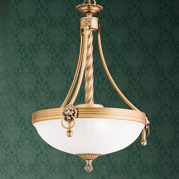 ORION Lampă suspendată tradițională Noam, 34 cm, reglabil, Bronz / Alamă Veche, Camera de zi / sufragerie, Metal, Antichitate