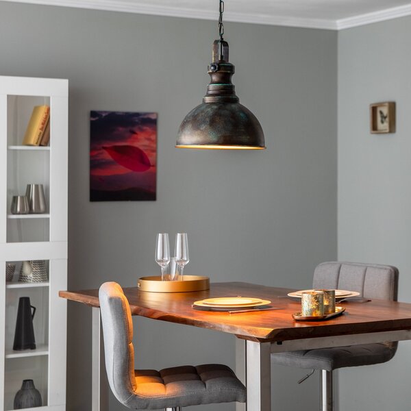 Opviq Lampă suspendată Saglam 3710 1 bec Ø31cm aur antic, reglabil, Camera de zi / sufragerie, Metal, Vintage