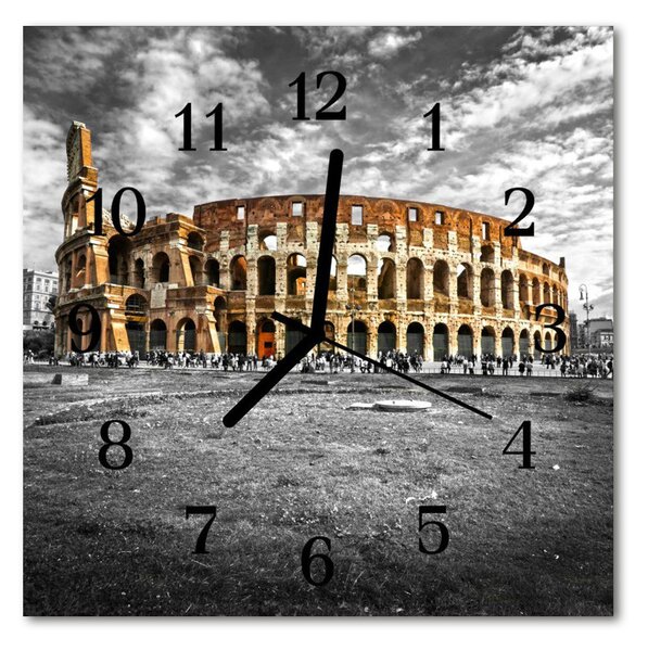 Ceas de perete din sticla pătrat Colosseum Colosseum Gray