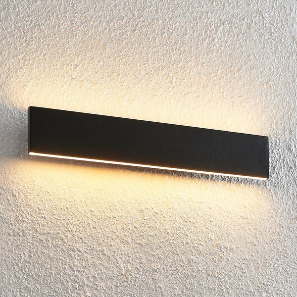 Lindby aplică de perete Ignazia, 47cm, negru, metal, sus/jos, reglabil, Negru, Camera de zi / sufragerie, Metal, Modern