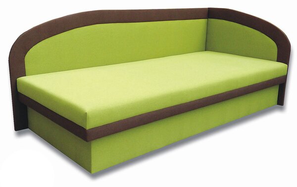 Pat de o persoană (canapea) 90 cm Melvin (Devon 001 verde + Devon 009 maro) (D). 793138