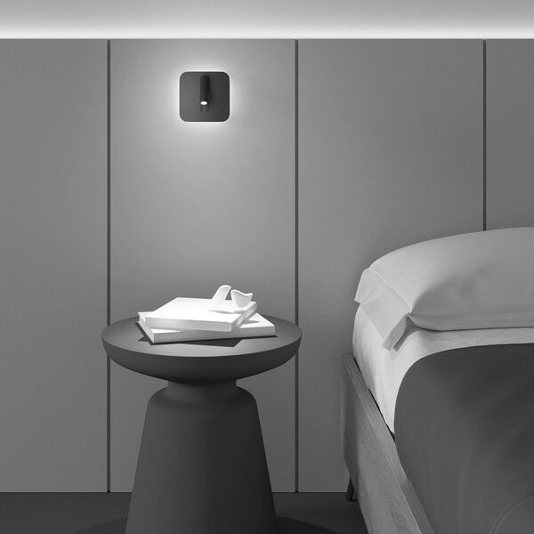 Maytoni Ios 176 LED, corp de iluminat perete, unghiular, negru, Negru, dormitor, Aluminiu, Modern