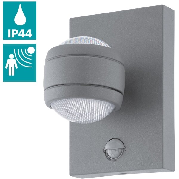 Eglo 96019 - Aplica LED de exterior cu senzor SESIMBA 1, 2xLED/3,7W, IP44