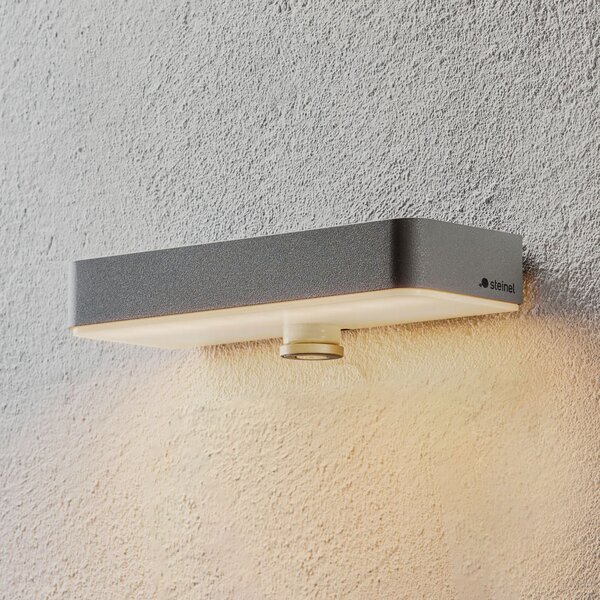 STEINEL Aplică de perete cu LED XSolar SOL-O S, argintiu, senzor, Metalic, Aluminiu, Modern