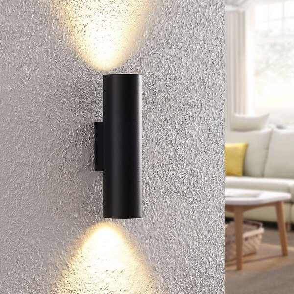 Arcchio Aplică de perete Brinja, negru, metal, sus/jos, GU10, reglabil, Negru, Hol, Aluminiu, Modern