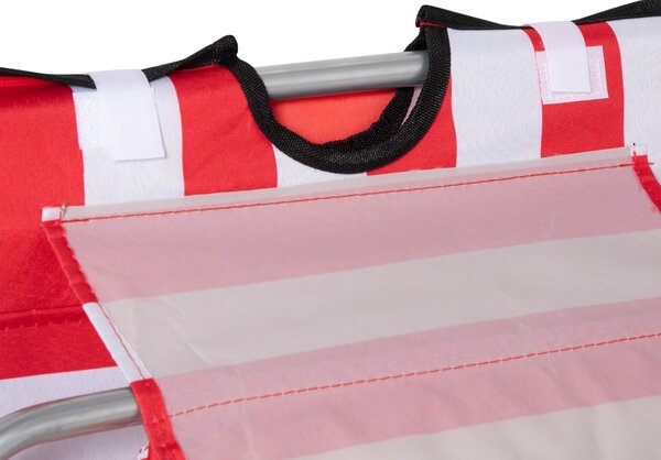 Outsunny Set 2 Șezlonguri de Plajă cu Spătar Reglabil în 5 Poziții, Tetieră și Geantă de Transport, 124x53x45 cm, Roșu | Aosom Romania