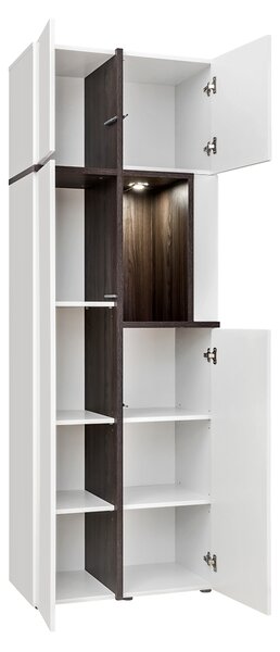 Dulap cu rafturi Carlyn 28 PEW CS WSW (alb mat + brest perlă + alb ultra lucios). 1024469