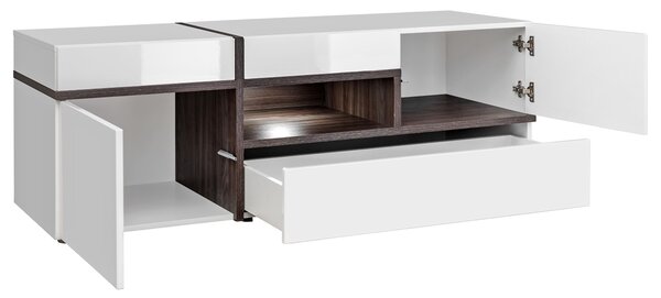 Masă TV Carlyn 28 PEW CS RTV (alb mat + brest perlă + alb ultra lucios). 1024471