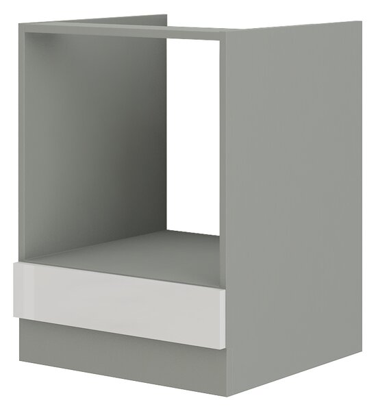 Dulap inferior de bucătărie pentru cuptor Brunea 60 D GAZ BB (gri + Alb lucios). 1024979