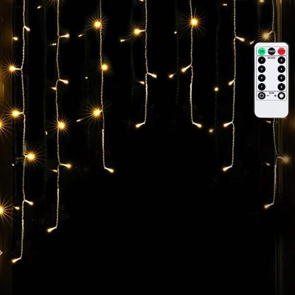 Aigostar - Ghirlandă LED de Crăciun pentru exterior 200xLED/6W/230V/8 funcții 3x1m IP44 alb cald+telecomandă