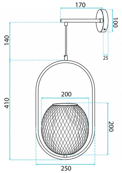 Lampă de perete APP1945-1W Gold