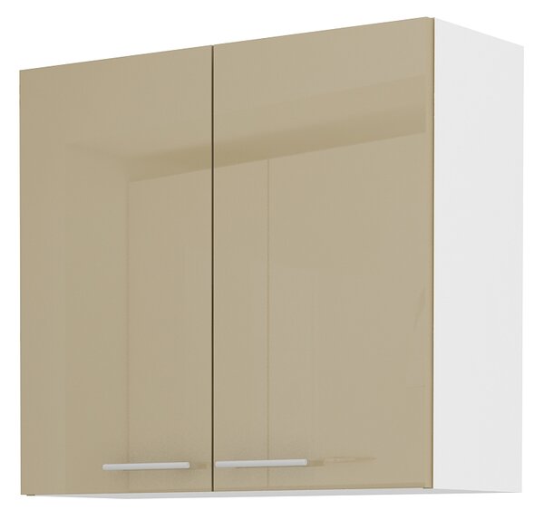 Dulap superior de bucătărie Lavera 80 G 72 2F (alb + capuccino lucios). 1032378
