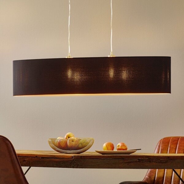 EGLO Lecio lampă suspendată textilă, oval 100 cm, negru, reglabil, Negru, Camera de zi / sufragerie, Țesătură / Textil, Modern