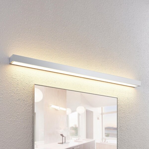 Lindby Aplică de perete LED pentru baie Layan, 120 cm, crom, metal, Metalic, Baie, Metal, Modern