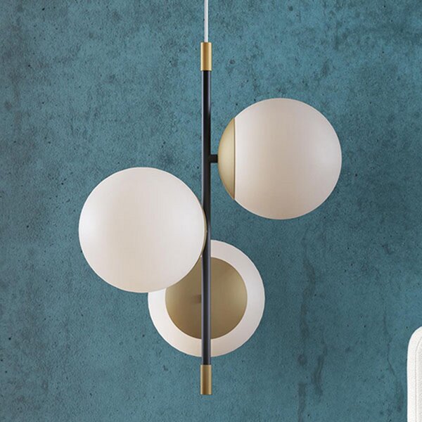 Maytoni Lampă suspendată Nostalgia, 3 becuri, reglabil, Camera de zi / sufragerie, Sticlă, Modern, glob