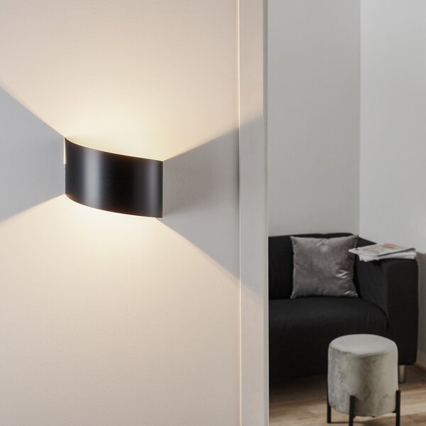 EMIBIG LIGHTING Aplică de perete Vero din oțel lăcuit, negru, reglabil, Negru, Camera de zi / sufragerie, Metal, Modern