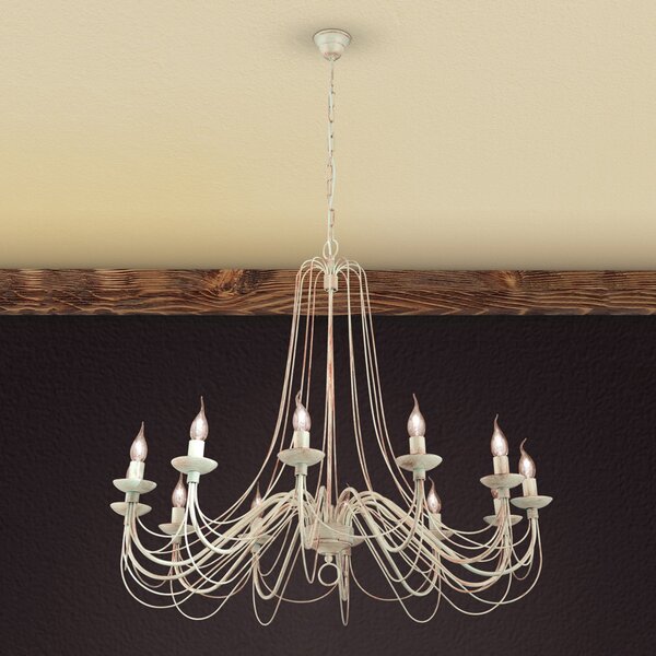 ORION Candelabru Antonina, fildeș, 12 becuri, reglabil, Bej, Camera de zi / sufragerie, Metal, Casă de țară / Rustic