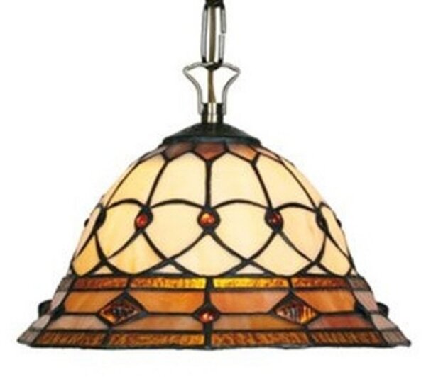 Artistar Lampă suspendată mică Anthea 25 cm, reglabil, Maro / Rugină, Camera de zi / sufragerie, Metal, Tiffany