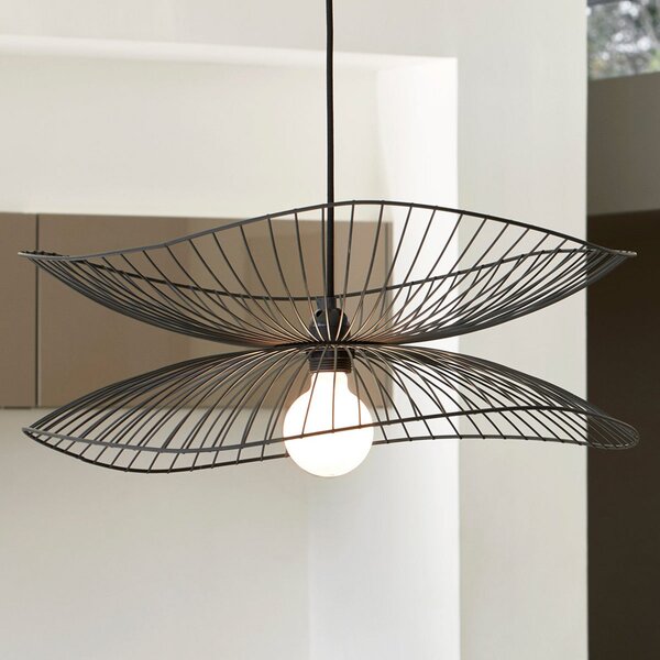 Forestier Libellule S lampă pendul, 56 cm, negru, reglabil, Negru, Camera de zi / sufragerie, Metal, Design