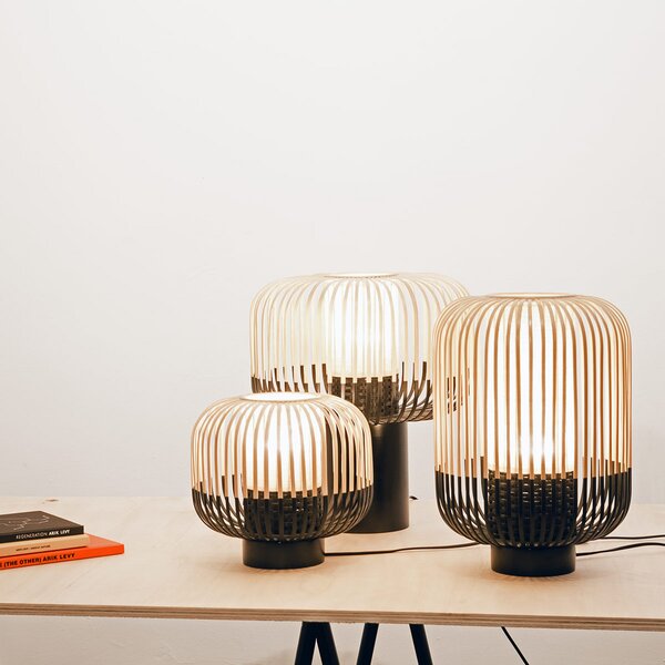Forestier Bamboo Light M lampă de masă 39 cm negru, Negru, Camera de zi / sufragerie, Bamboo, Design