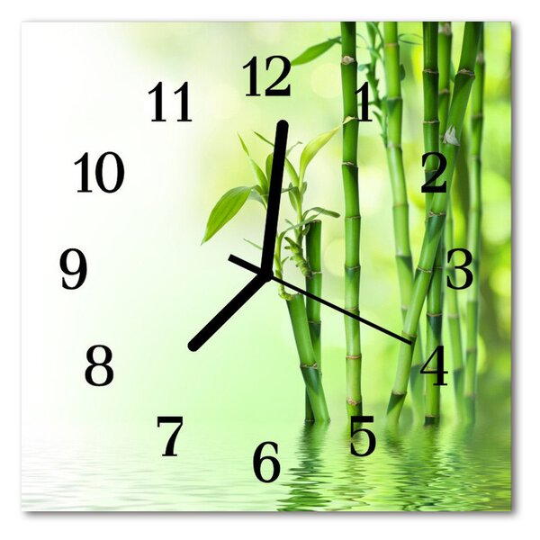 Ceas de perete din sticla pătrat Bamboo Bamboo Green