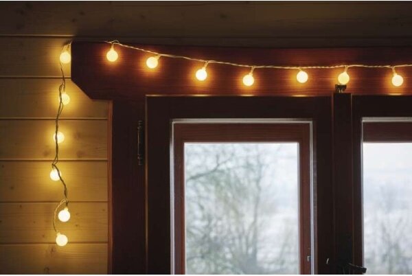 Ghirlandă LED pentru exterior, 40xLED/9m, IP44, alb cald