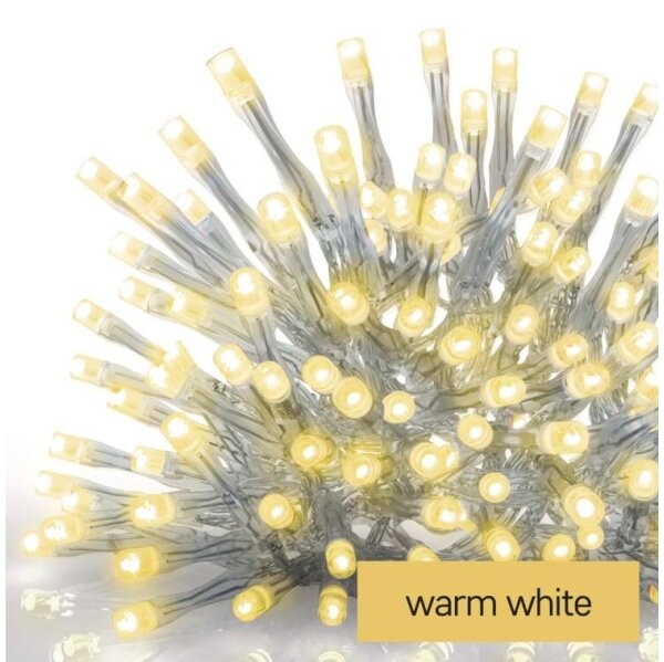 Ghirlandă LED de exterior 300 LED, 8 moduri, 10 m, IP44, alb cald + telecomandă