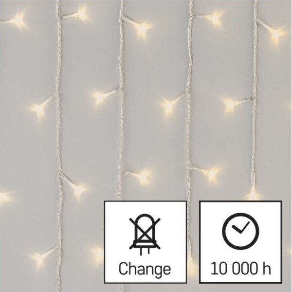 Ghirlandă LED de exterior 300 LED, 8 moduri, 10 m, IP44, alb cald + telecomandă
