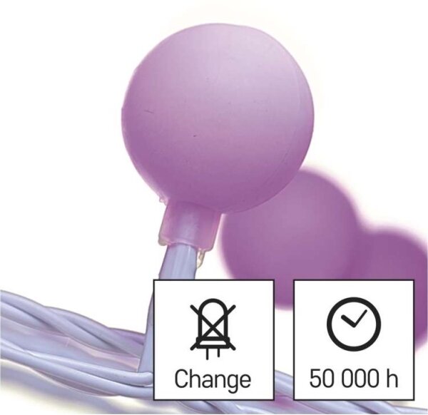 Instalație LED de Crăciun de exterior 40xLED/9m IP44 roz