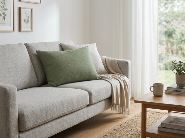 Husa de perna din muselina MUSSARI 50x70 cm, verde masliniu